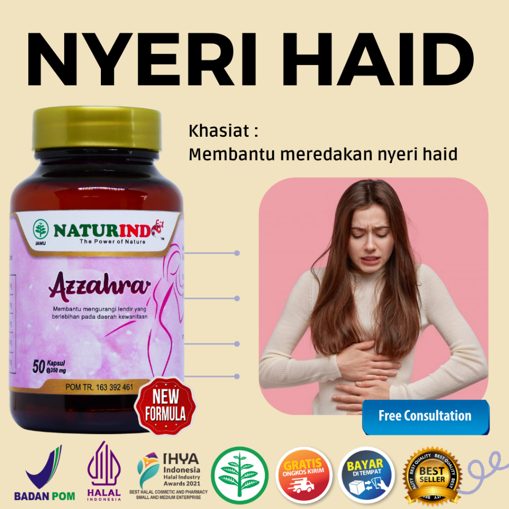 obat herbal untuk nyeri haid sakit mens pms delepen pelancar menstruasi azzahra