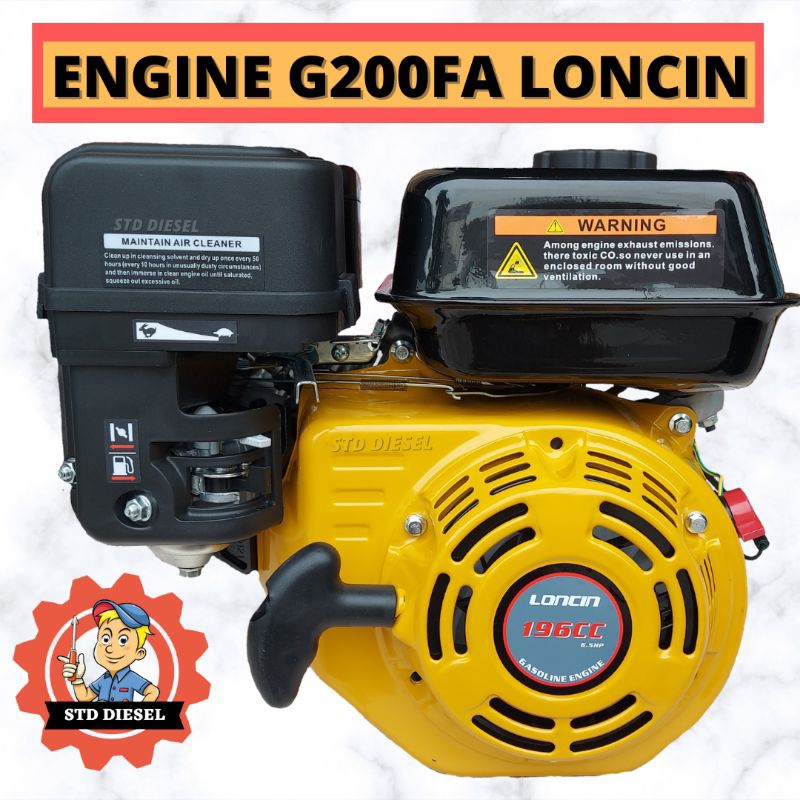 ENGINE G200FA MERK LONCIN MESIN PENGGERAK SERBAGUNA GX200 6,5 HP PK GILING DAGING PERAS TEBU PRE ORD
