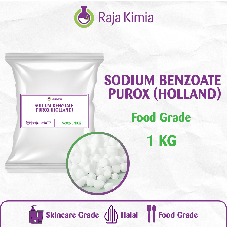 

SODIUM BENZOATE PUROX (HOLLAND) / PENGAWET MAKAN - 1 KG