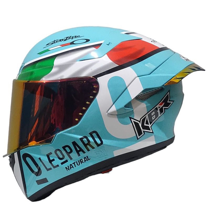 LF Helm Full Face KBR MLA TTC Leopard Misano & Polos SNI Dewasa