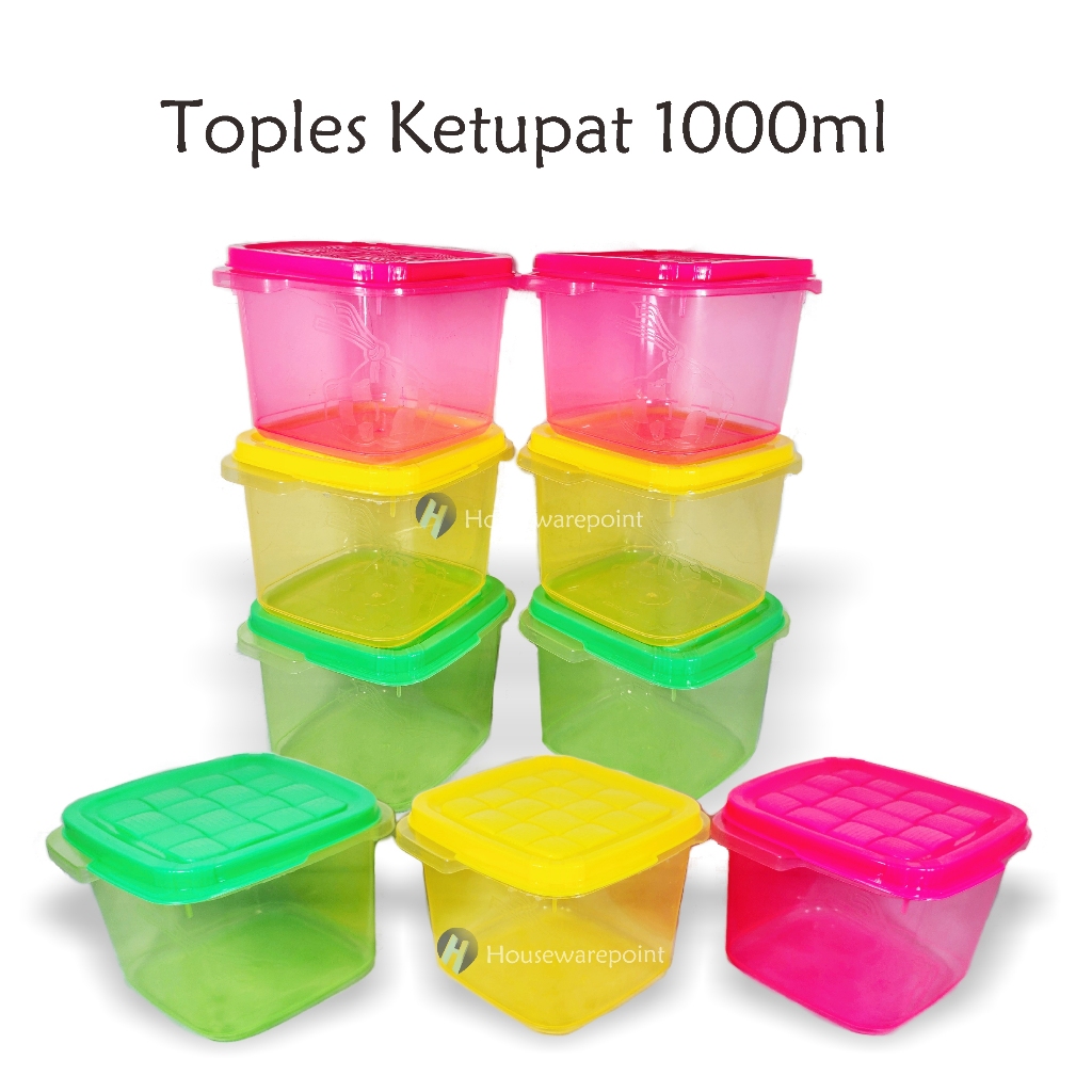 6 pcs Toples ketupat / toples lebaran / toples snack / toples segi plastik (TOPLES KETUPAT 1000)