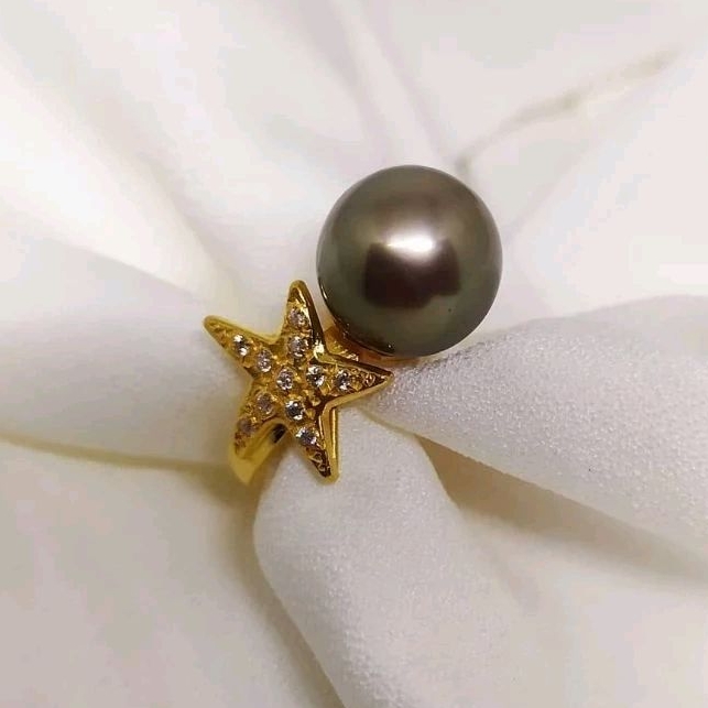 cincin emas mutiara lombok model bintang