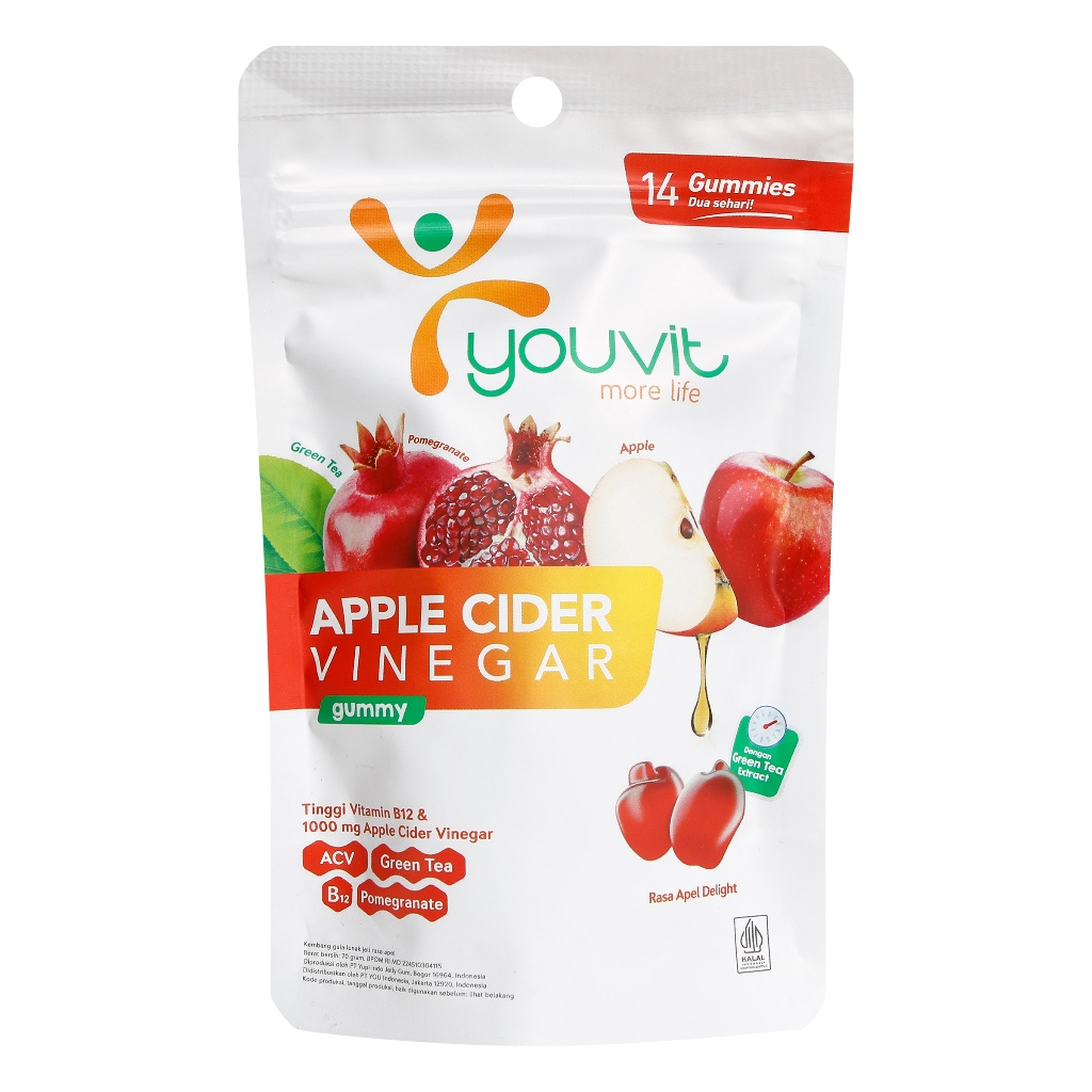 

YOUVIT APPLE CIDER VINEGAR GUMMY - ISI 14 PCS