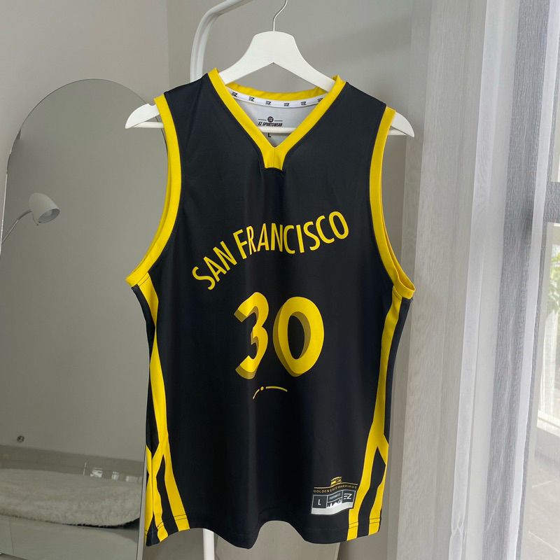 JERSEY BASKET STEPHEN CURRY GSW WARRIORS 30 HITAM KUNING SAN FRANSISCO CITY SWINGMAN