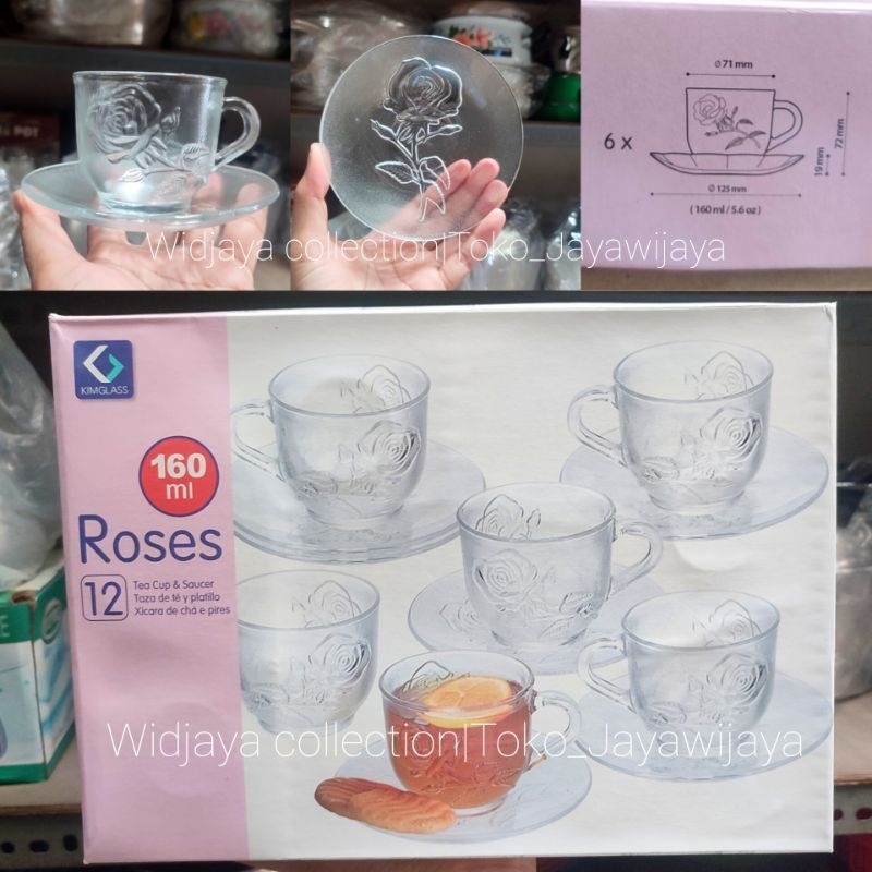 12pcs kimGlass set/Set Cangkir/Gelas cangkir Jadul