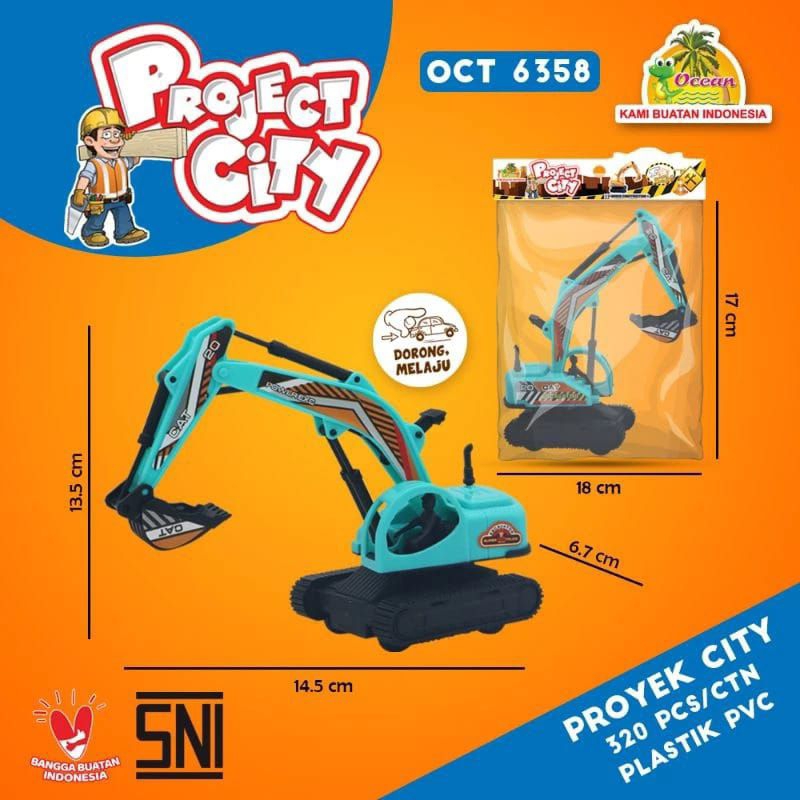 (Harga 2pcs) Mainan bego excavator mini kantong OCT 6358