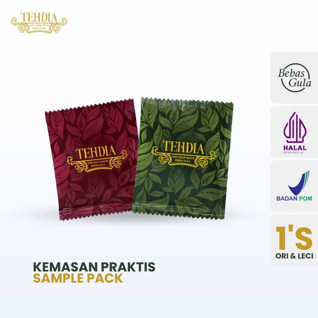

TEHDIA Teh Celup Manis Bebas Gula Ori 1s + Leci 1s