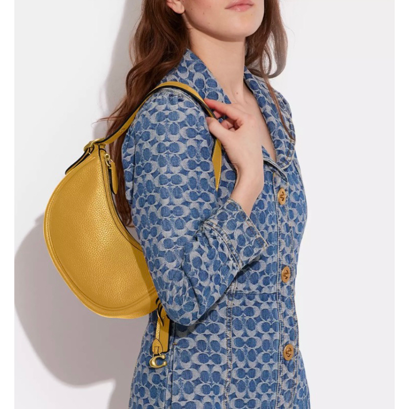 Tas Coach Luna Shoulder Bag Yellow Gold AUTHENTIC