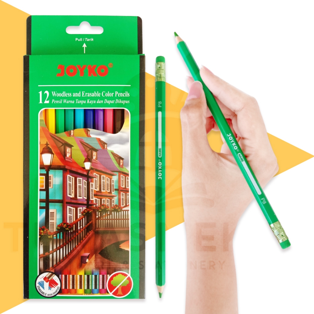 

Joyko Pensil Warna Dapat Dihapus Erasable Color Pencils Hexagonal Grip
