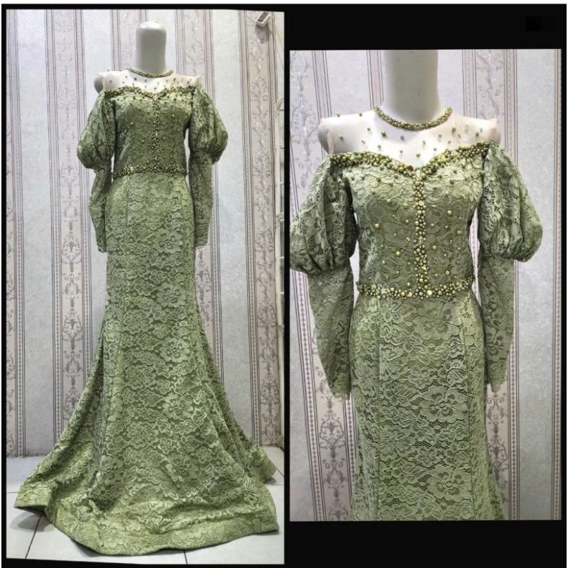 Dress pesta duyung mermaid brokat / baju singer penyanyi murah