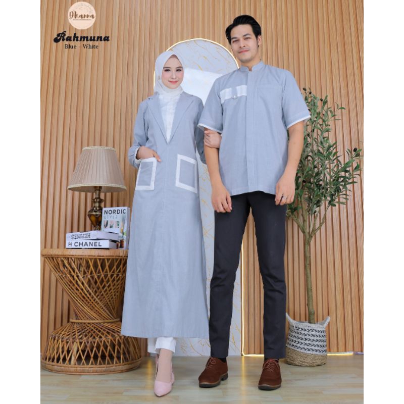 D'hanna - Setelan Celana Tunik Koko Sarimbit Couple Rahmuna
