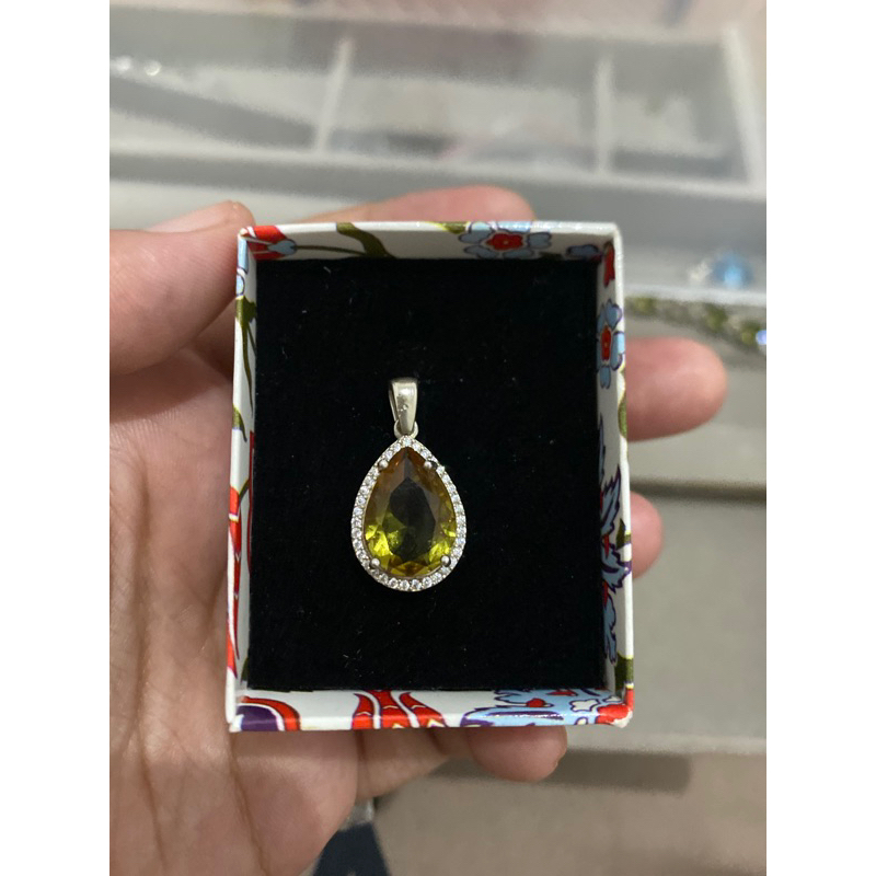 liontin zultanite turki original bentuk teaedrop silver 925 asli kalung zultanite