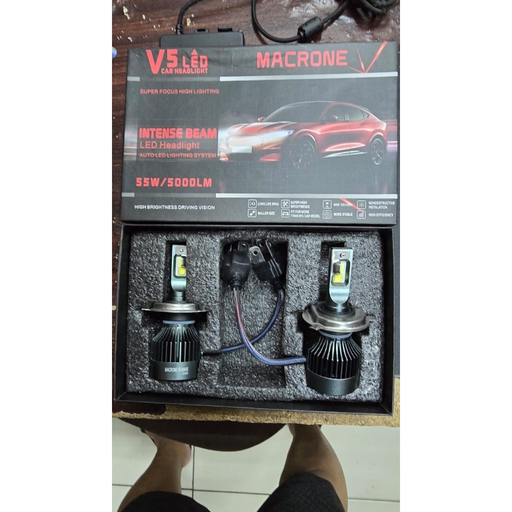 Lampu Led Macrone V5 55 Watt H4 5500K