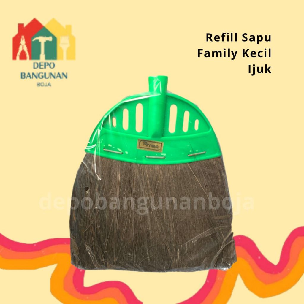 (Fk Ij) Refill Kepala Sapu Family Kecil Ijuk / Sapu Lantai Ijuk Family Kecil