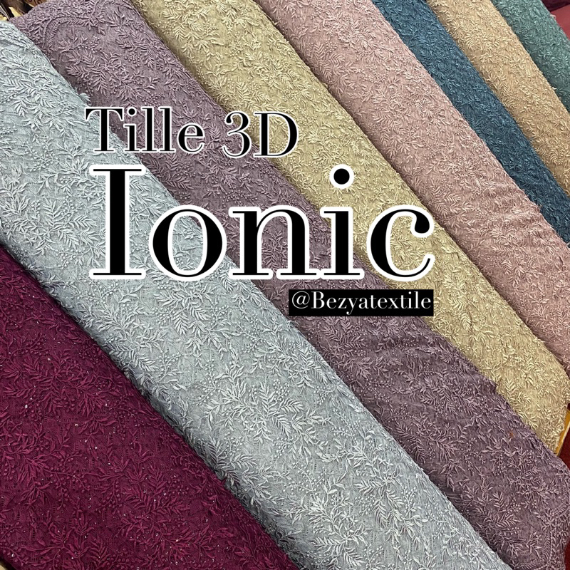 tille 3D payet / tille 3D bunga timbul / tille 3D motif / Tille Bordir 3D