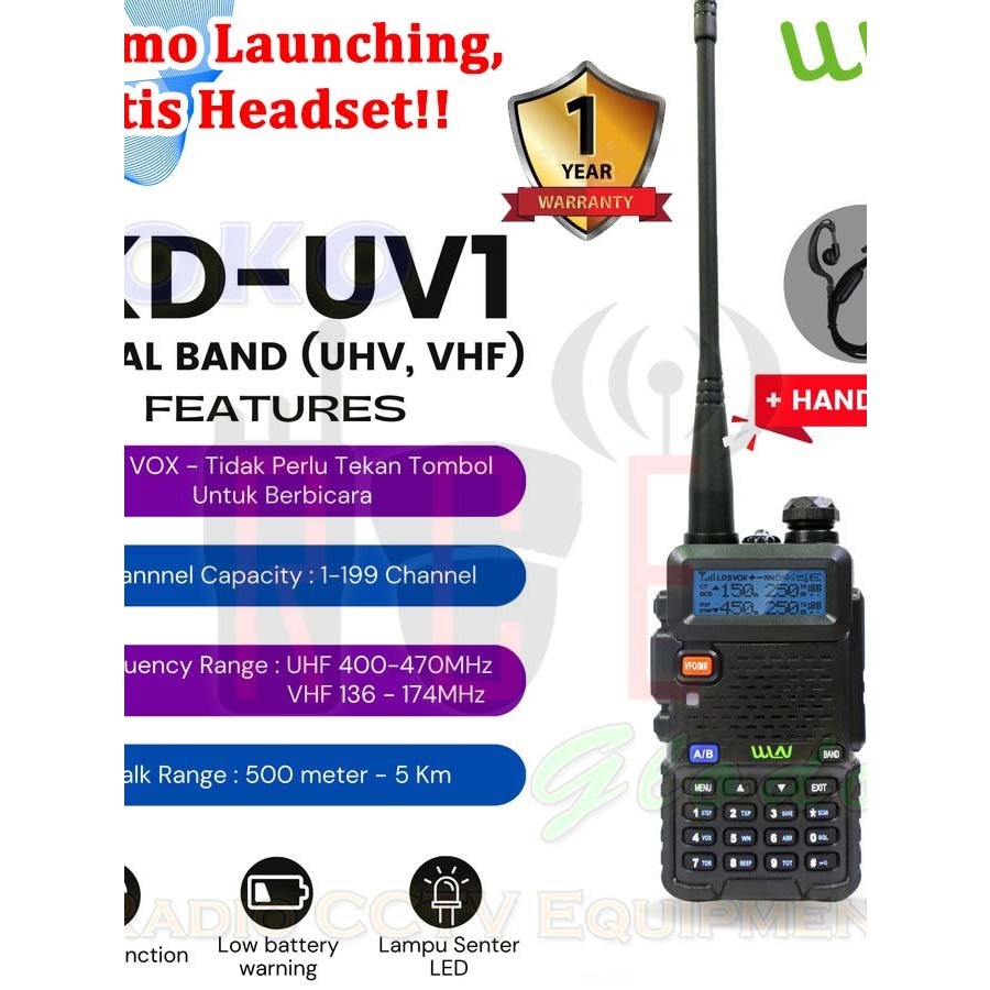 HT WLN KD-UV1 KDUV1 Dual Band 5Watt UV5R UV82 Baofeng Weierwei Pofung
