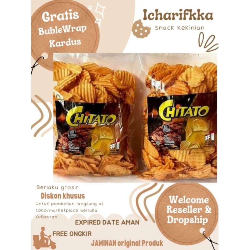 

TERMURAH PROMO SALE DISKON SNACK BRANDED ORI CEMILAN CAMILAN Chitato & Potabee bbq , rumput laut