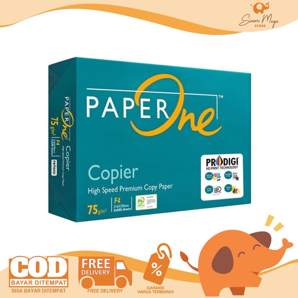 

Paper One F4 Kertas HVS Print Fotocopy 75gr/gsm Berkualitas