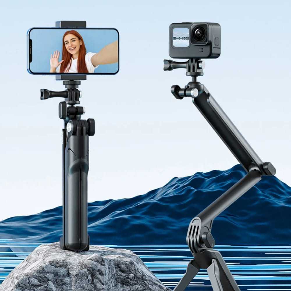 Tongsis Monopod Portable 3Way Tripod HP Kamera GoPro Portable Stabilizer 360 Derajat 3-way