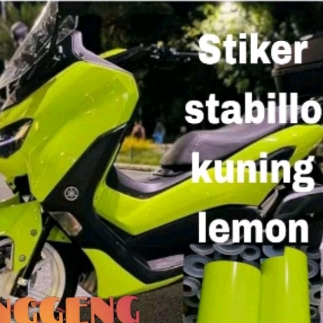 Stiker Skotlet Kuning Lemon Scotlite Motor Warna Stabilo Kuning Hijau Merah Pink Sticker Motor Cod B
