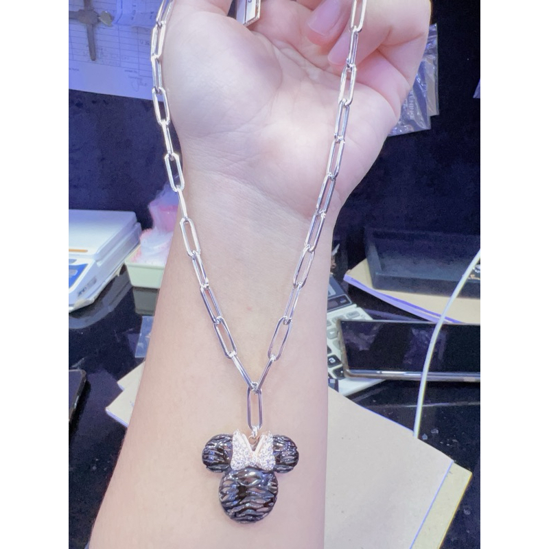 KALUNG FASHION MICKEY KOMBINASI BLACK GOLD 17K