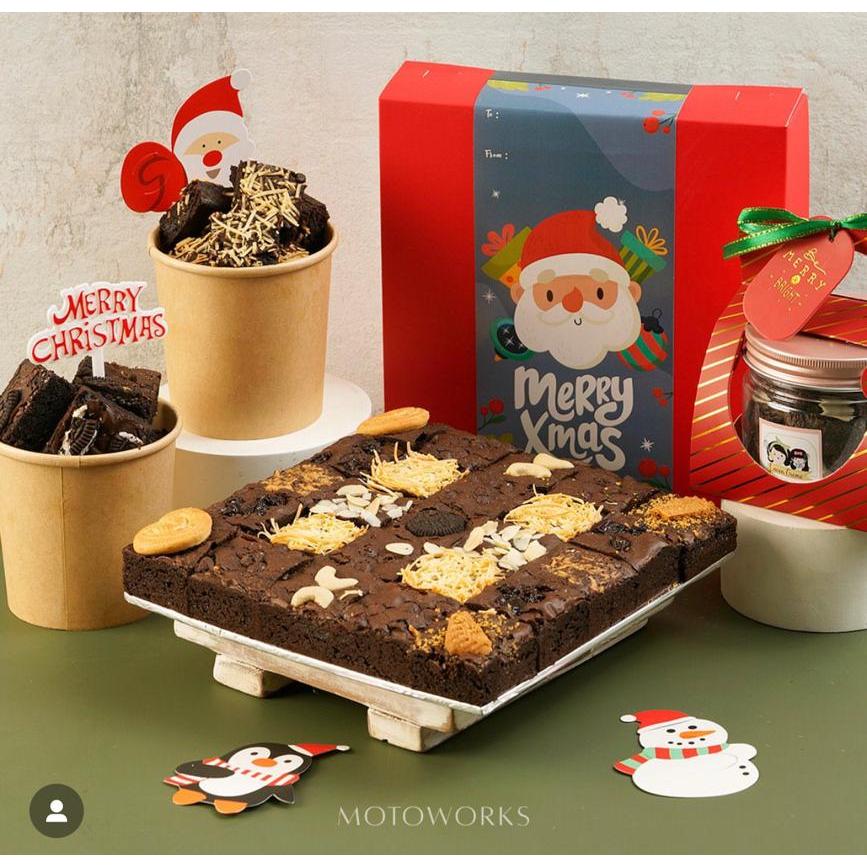 

Brownies fudgy dark chocolate - mix potong ukuran 20x20