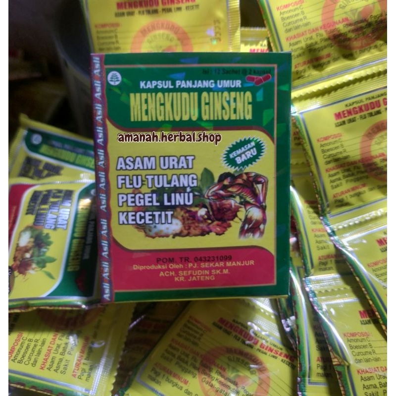MENGKUDU GINGSENG KAPSUL ASAM URAT FLU TULANG ORIGINAL 100%