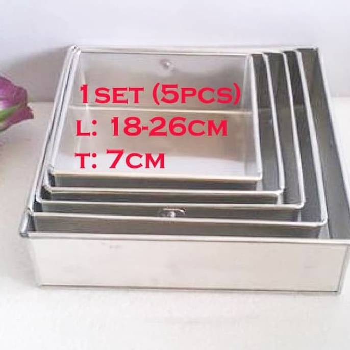 Kekinian Loyang Bolu Kotak 7cm  Loyang Persegi Panjang Loyang Cake Loyang Bolu Gulung Loyang Aluminium 99