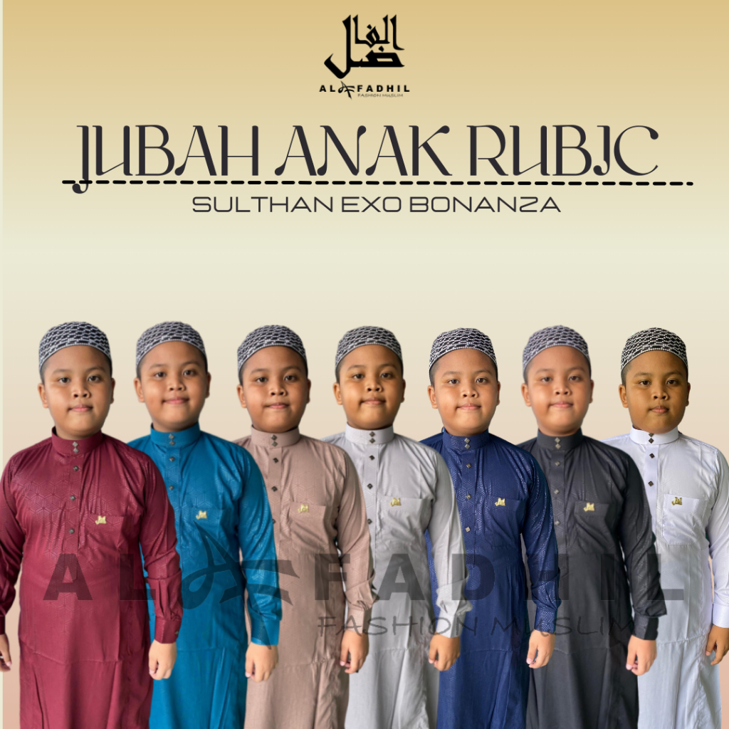 Al Fadhil SULTHAN RUBIC Gamis Jubah Anak Laki laki Fashion Busana Pakaian Muslim anak Remaja Laki La