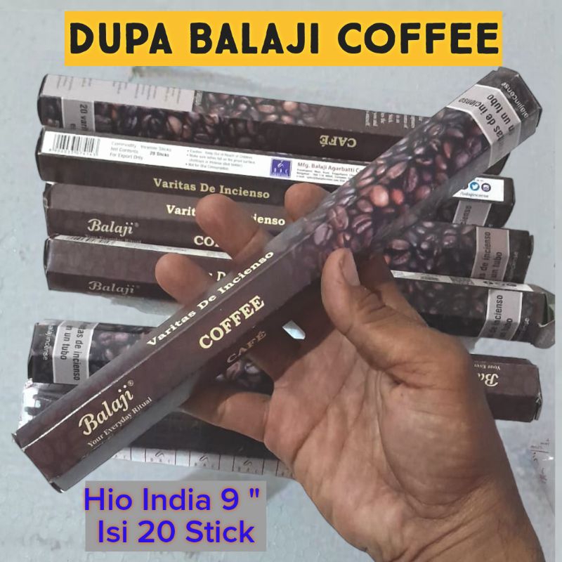 Dupa Balaji Cofee Premium Hexagonal 20 Stick Aroma Kopi Hitam