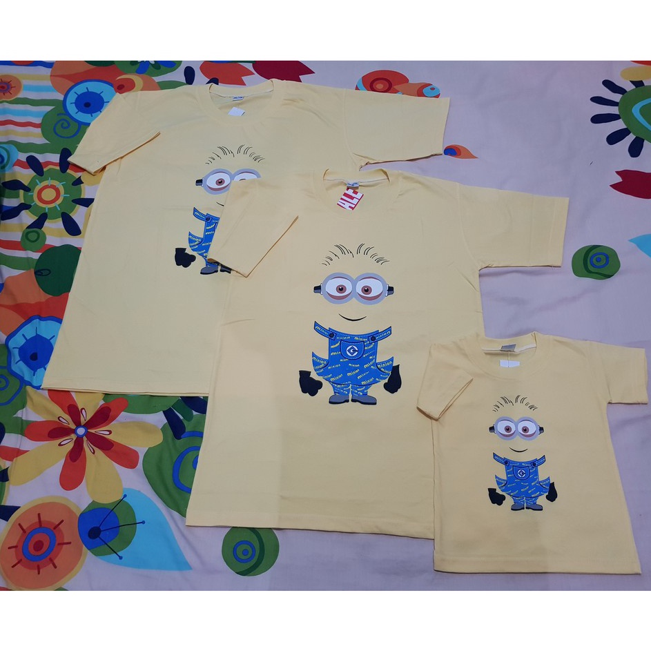 Pasti Sampai  Baju Kaos Minion Keluarga Family Pasangan Couple Anak Dewasa Baby sampai Big Size Jumb