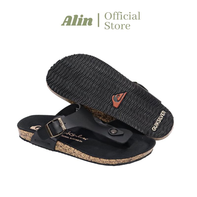 Sandal Pria Wanita Casual Jepit Slide sendal harian kondangan quiksilver black brown