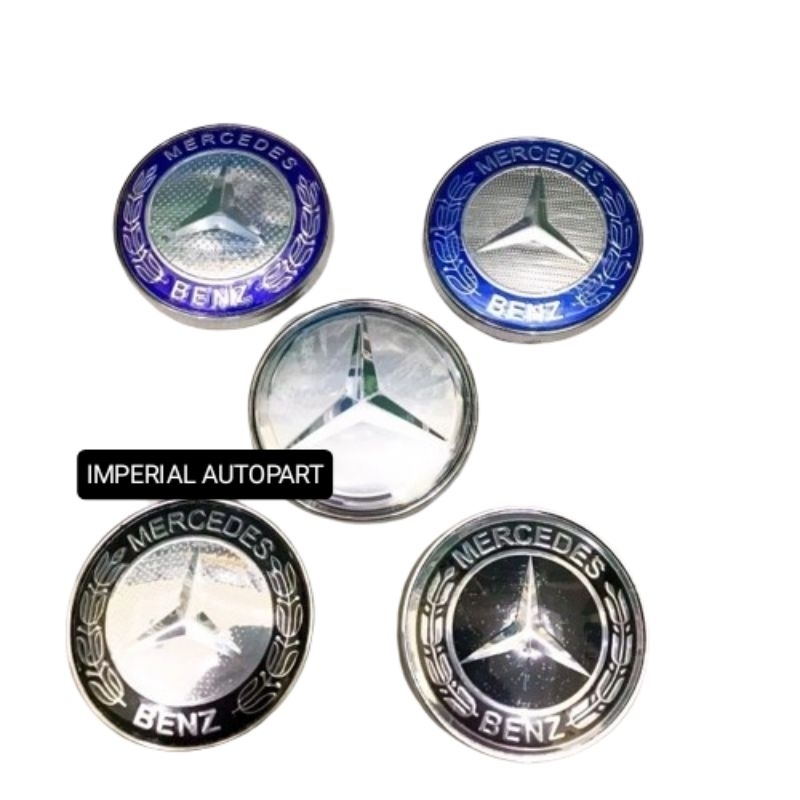 Dop Velg Roda Emblem Mercedes Benz Mercy 60mm 6cm Original