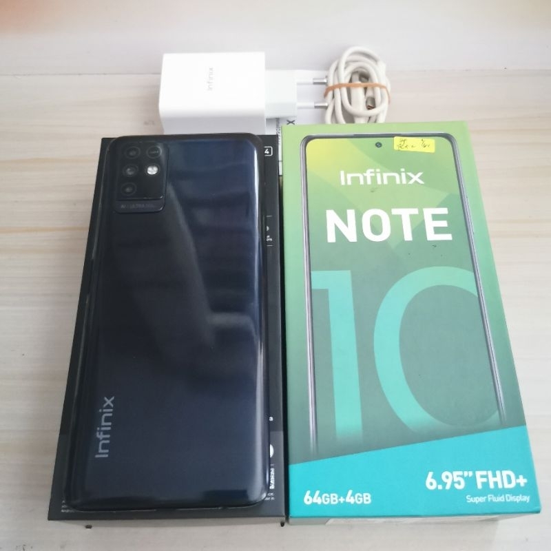 Infinix Note 10 ram 4GB 64GB Black Bekas - Fullset Resmi - second