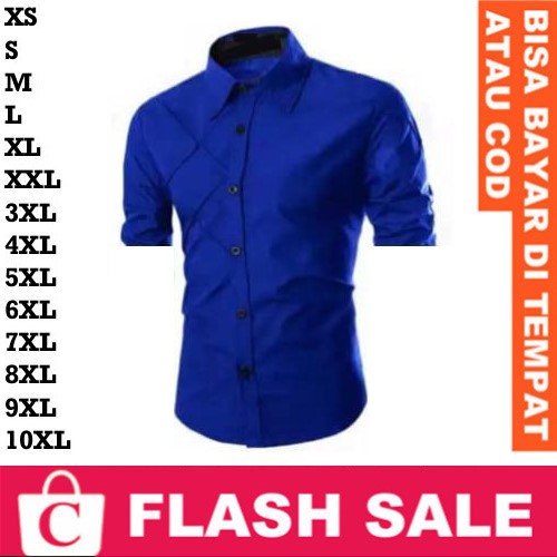 FortKlass FORTGLASS RISRUS FASHION Snowshop Kemeja Pria Hem Cowok Jumbo Big Size Lengan Pendek Garis