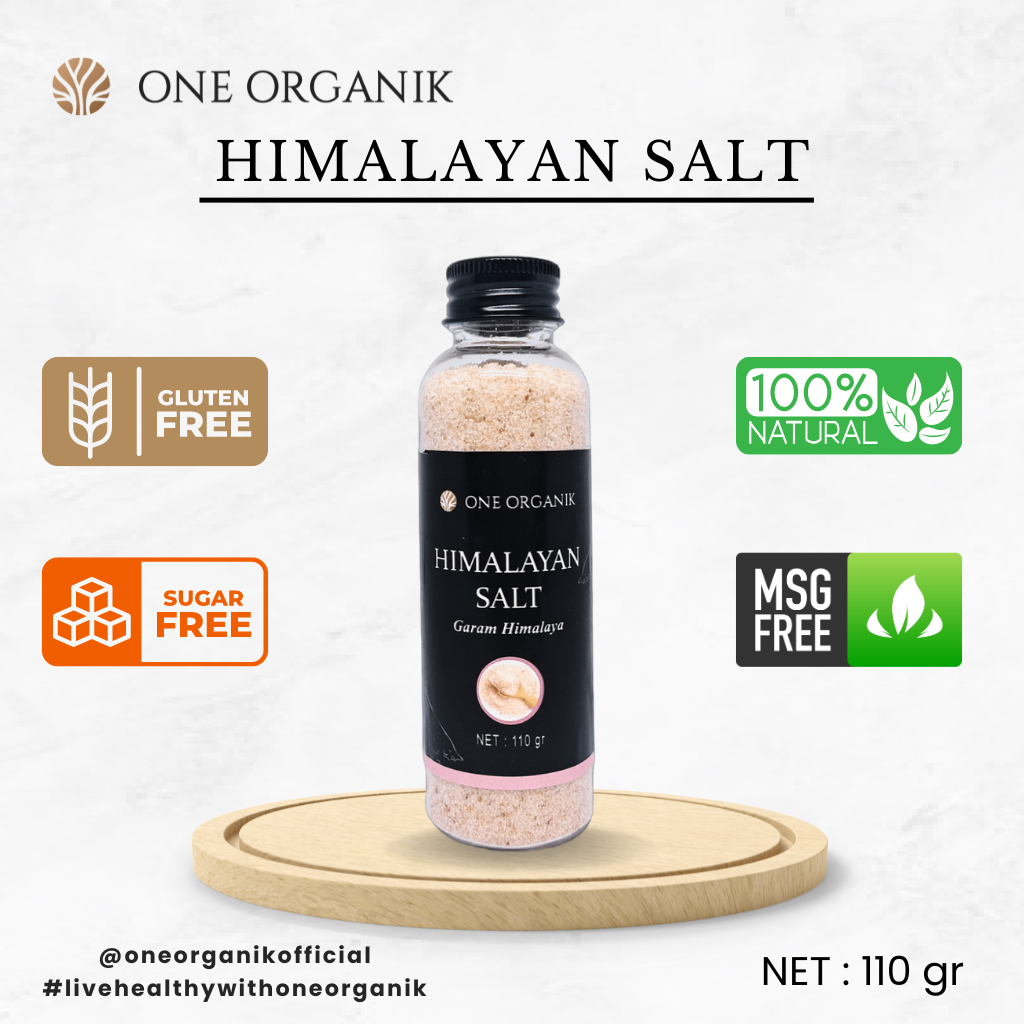 

One Organik - Himalayan Salt – Garam Himalaya Pink Premium Organik – Original dari Pegunungan Himalaya | (110 gr)