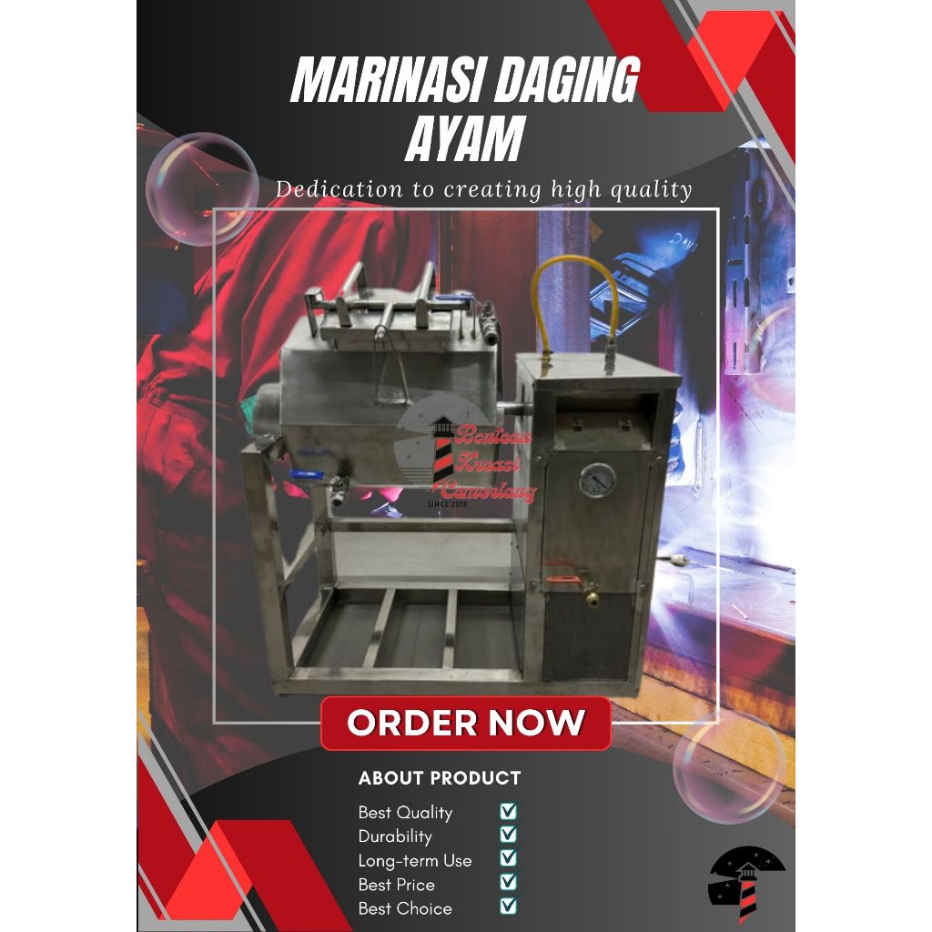 Marinasi Daging - Mesin Marinasi Daging dengan Vacuum Kaps 50kg