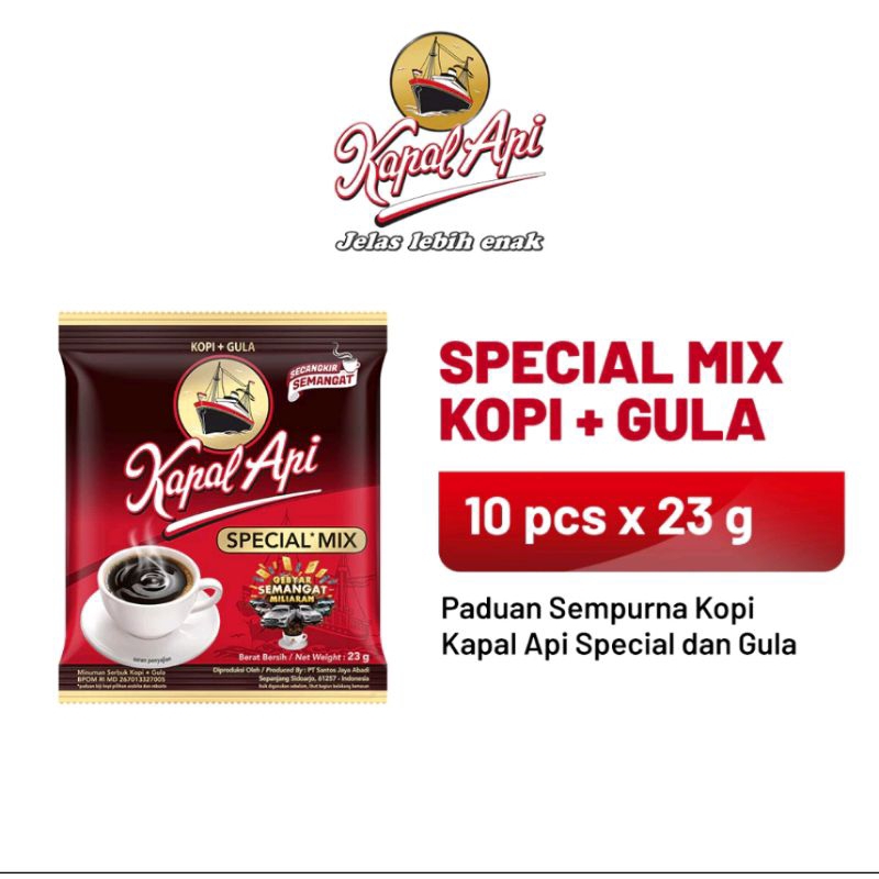 

Kapal api Special mix kopi instan Renceng isi 10 pcs, kopi + gula Spesial