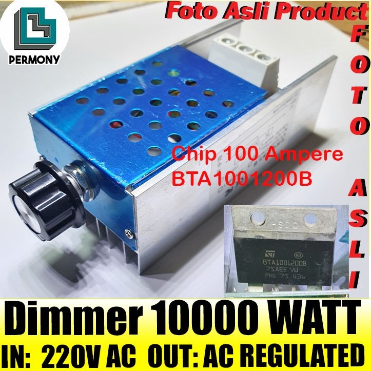 Dimmer 10000Watt AC 220 Volt Speed Controller SCR Thermostat Regulator 10000 Watt
