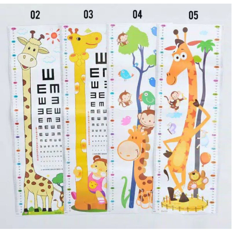 

Pengukur tinggi badan /Sticker Poster tinggi badan anak karakter hewan animal lucu