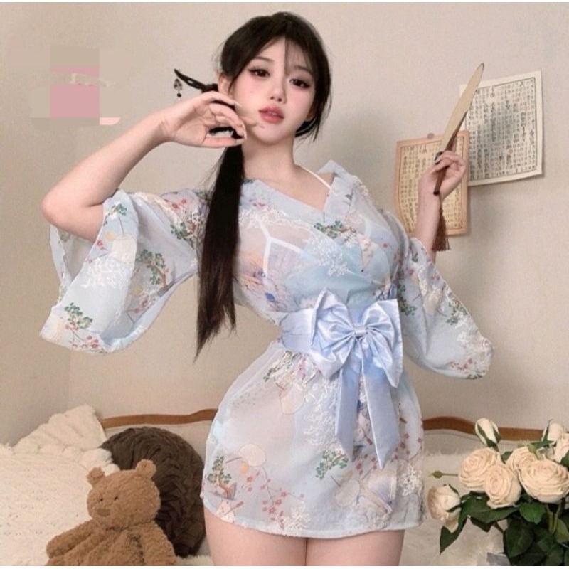 Sexy Lingerie Japanese Kimono / Baju Tidur Lingeri Wanita Seksi / Cosplay Wanita Seksi Kimono