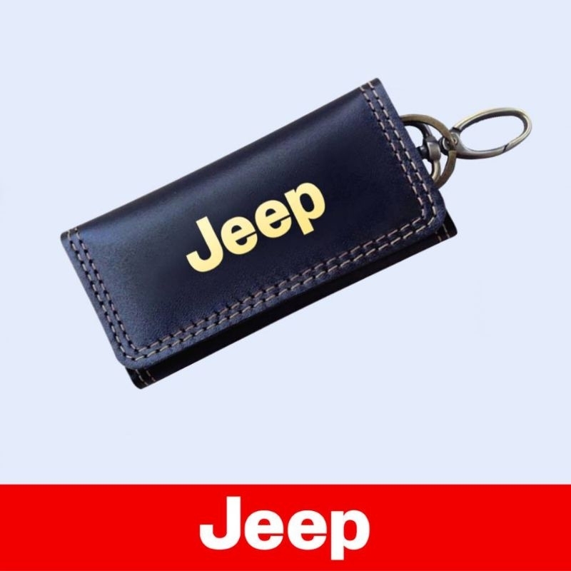 DOMPET KUNCI STNK MOBIL JEEP GANTUNGAN KUNCI STNK KEYCHAIN KULIT SAPI ASLI