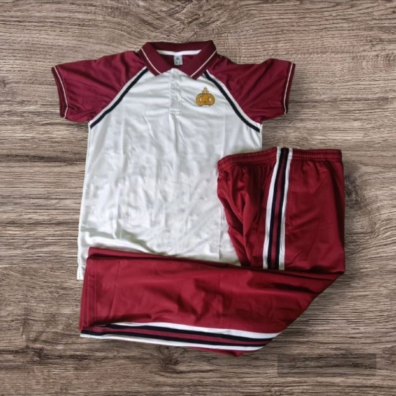 Baju olahraga polri / Training olahraga mabes polri / seragam olahraga mabes merah
