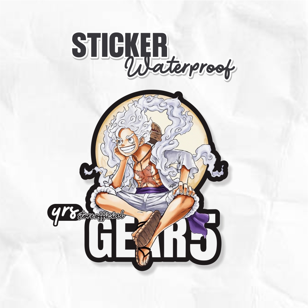 

Sticker Anime One Piece Monkey D Luffy Gear 5 Sticker case hp Laptop dll Ukuran +- 7 x 5,8 cm