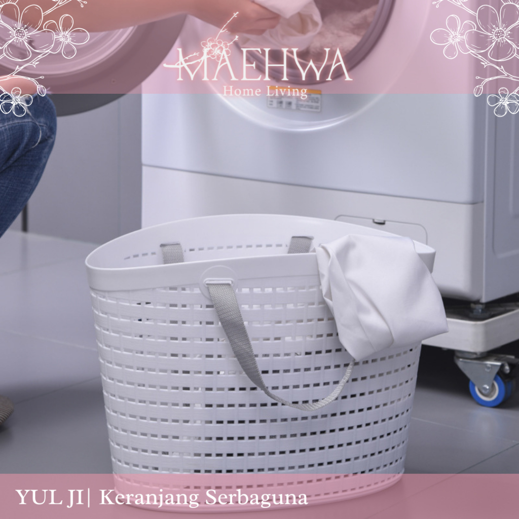 【MAEHWA】YUL JI Keranjang Plastik Belanja Serbaguna Tas Keranjang Sayuran Minimalis Plastic Basket Sh