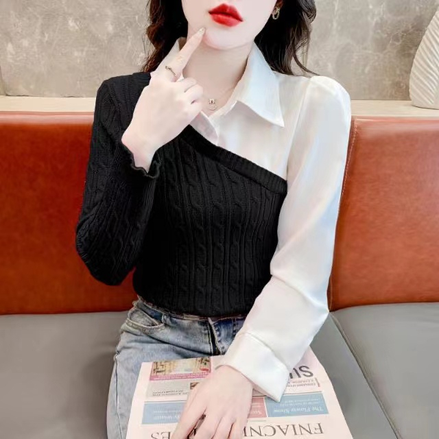 BEBENGKRIBBO - BAJU CWEK FANYTA KEKINIAN / VANIA BLOUSE / ATASAN BLOUSE CWEK COMBINASI LENGAN PANJAN