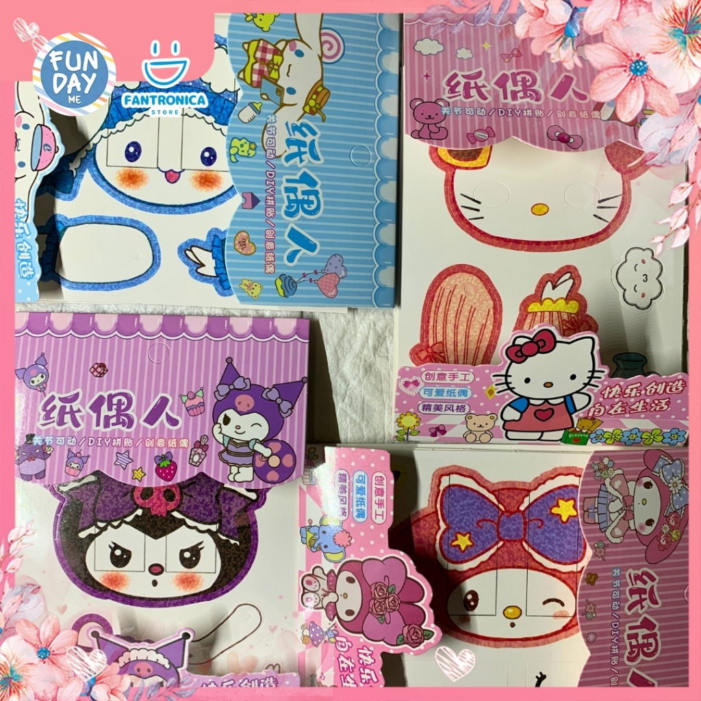 Mainan Edukasi Creative Paper Doll Sanrio / Creative Paper Doll DIY Sanrio / DIY Paper Doll Sanrio