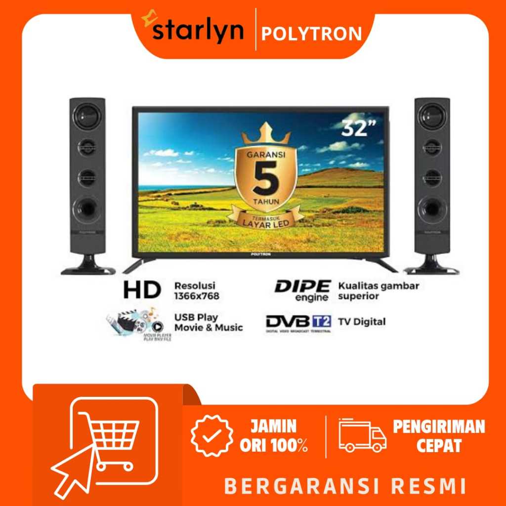 POLYTRON PLD 24TV1855 plus Speaker LED TV CinemaX 24 Inch