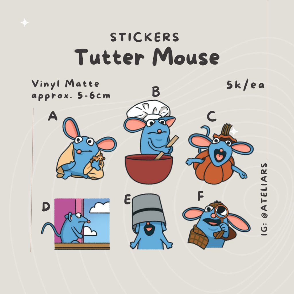 

Sticker Tutter Mouse Tikus Biru Cute Animals Stiker Dekorasi Jurnal 4