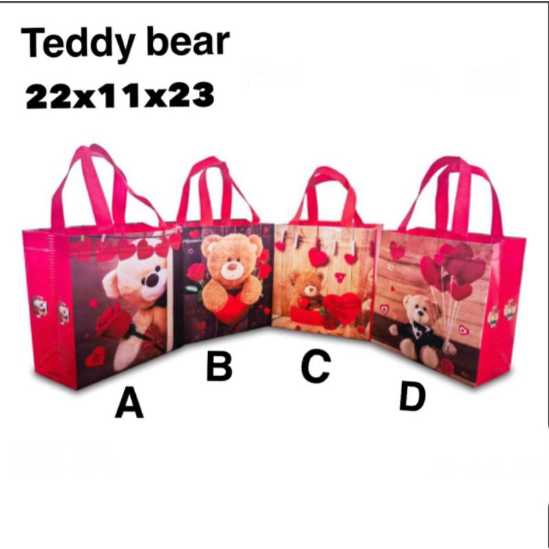 

(1 lusin ) TOTE BAG GOODIE BAG TAS ULANG TAHUN ANAK TEDDY BEAR Goodiebag tas souvenir ulang tahun anak tas karakter 22x11x23 Tas Souvenir Ulang Tahun Anak Goodiebag Motif Kartun Premium